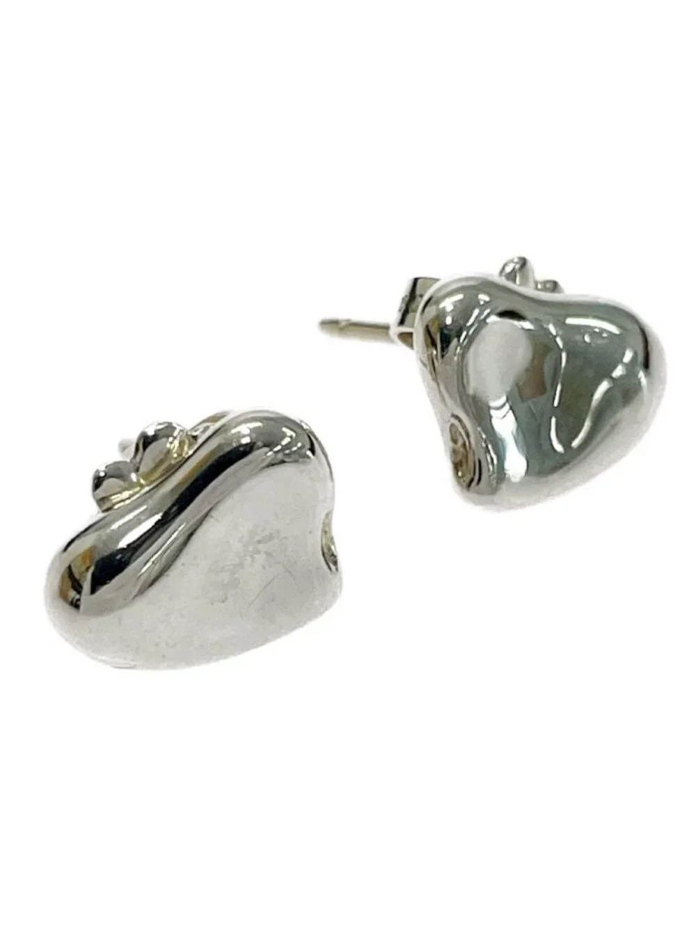 Tiffany & Co Silver Full Heart Earrings